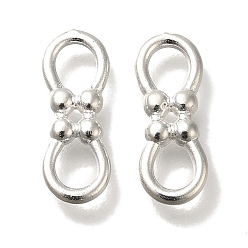 Посеребрённый Подвески из латуни, без кадмия и без свинца, бесконечность ссылки, 925 серебро покрытием, 15x6x2 мм, отверстие : 4x3 мм