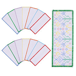 Couleur Mélangete 28 pièces 7 couleurs marque-pages vierges en coton, pour la réalisation de points de croix, rectangle, couleur mixte, 190~192x70~72x1mm, 4 pcs / couleur