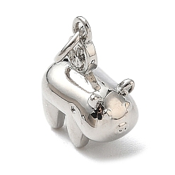 Платина Латунь прелести, свинья очарование, стойки покрытие, без кадмия и без свинца, долговечный, платина, 13.5x12x7 мм, отверстие : 3.5 мм