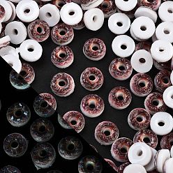 Кокосово-Коричневый Кабошоны из светящейся смолы, имитация еды, декодирование, светится в темноте, пончик, кокосового коричневый, 8.5~9x4.5 мм