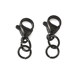 Черный 304 нержавеющая сталь застежка когтя омара, с прыжковых колец, ионное покрытие (ip), чёрные, 16.5 мм