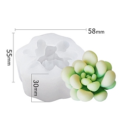 Белый Суккуленты в форме силиконовых форм для свечей своими руками, формы для литья смолы, для уф-смолы, изготовление ювелирных изделий из эпоксидной смолы, белые, 55x58x30 мм