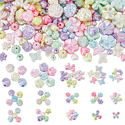 (52) Непрозрачная лаванда 225 шт 15 стили имитация жемчуга акриловые бусины, разнообразные, разноцветные, 6~18.5x6~19x3.7~16.5 мм, отверстие : 1.2~3.3 мм, 15 шт / стиль