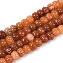 Розовый Авантюрин Натуральный розовый авантюрин бисер нитей, тыква, 9.5~10.5x7.5~8.5 мм, отверстие : 0.8~1 мм, около 51 шт / нитка, 15.75'' (40 см)