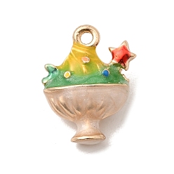 Зеленый Подвески из эмали и сплава, мороженое прелести, долговечный, золотые, зелёные, 15x12x6 мм, отверстие : 1.2 мм