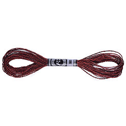 Темно-Красный 12-слойная нить для вышивания из металлизированного полиэстера, блестящие нитки для вышивки крестиком для рукоделия, ручная вышивка, браслеты дружбы плетеная веревка, темно-красный, 0.8 мм, о 8м / моток