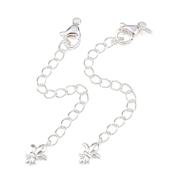 Серебро Латунный конец с цепями, серебряные, 70 мм