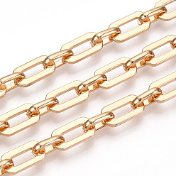 Light Gold Железные овальные звенья, несварные, с катушкой, золотой свет, 13.5x7x1.5 мм, около 32.81 футов (10 м) / рулон