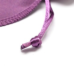 Plum Velvet Bags Drawstring Jewelry Pouches, for Party Wedding Birthday Candy Pouches, Plum, 10x8cm