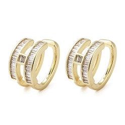 Real 18K Gold Plated Rack Plating Brass Micro Pave Cubic Zirconia Cuff Ring, Cadmium Free & Lead Free, Long-Lasting Plated, Real 18K Gold Plated, 15.5x8.5x13.5mm