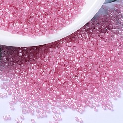 (DB1875) Silk Inside Dyed Light Carnation AB MIYUKI Delica Beads, Cylinder, Japanese Seed Beads, 11/0, (DB1875) Silk Inside Dyed Light Carnation AB, 1.3x1.6mm, Hole: 0.8mm, about 2000pcs/bottle, 10g/bottle