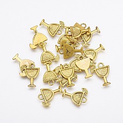 Античное Золото Подвески из сплава тропических напитков в тибетском стиле, без кадмия, без никеля и без свинца, Маргарита, античное золото , 17x14x2 мм, отверстие : 1.5 мм