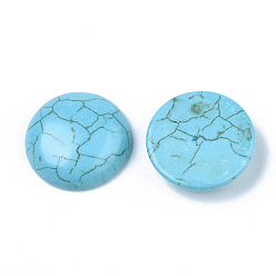 Sky Blue Synthetic Turquoise Cabochons, Dyed, Half Round/Dome, Sky Blue, 22x6mm