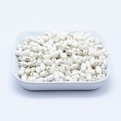 White Spray Painted Drawbench Acrylic Beads, Oval, White, 12x6mm, Hole: 1mm, about 2000pcs/500g
