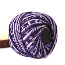 Фиолетовый Хлопчатобумажная пряжа секционного крашения, для одежды шарфы свитера шали шапки, фиолетовые, 20г/моток