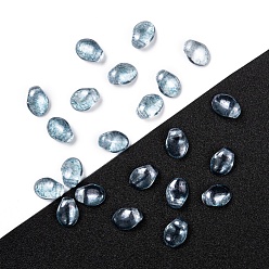 Kadettenblau Tschechische Glasperlen, Tulpe Blütenblatt / Lilie Blütenblatt, Kadettenblau, 8.5x6x4 mm, Loch: 1 mm, ca. 380 Stk. / Beutel, 95~100 g / Beutel