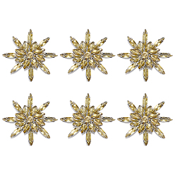 Желтый 6 стеклянные кабошоны шт., цветок, желтые, 45x45x6.5 мм