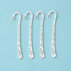 Silver Tibetan Style Alloy Bookmarks, Lead Free and Cadmium Free, Silver Color Plated, 79.5x15.5x2mm, Hole: 2mm