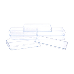 Прозрачный Ящик для хранения контейнеров из полистирола, с крышками, прямоугольные, прозрачные, 18x12x2.6 см, Внутренний размер: 17.9x11.5 см