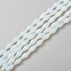 Лазурный Бусины из искусственного опалита, граненые, двухконусные, лазурный, 8x4 мм, Отверстие : 0.8 мм, около 70 шт / нитка, 22.99'' (58.4 см)