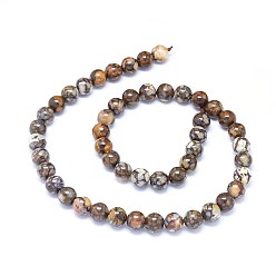 African Opal Natural African Opal Beads Strands, Round, 8mm, Hole: 0.8mm, about 48pcs/strand, 15.5 inch(39.4cm)