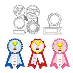 Medal Углеродистая сталь разрезает трафареты, для diy scrapbooking, Фотоальбом, декоративная бумага для тиснения, цвет нержавеющей стали, медаль, 91~123x76~111x0.8 мм, 2 шт / комплект