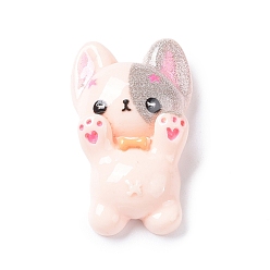 Античный Белый Непрозрачные кабошоны из смолы, собака, старинный белый, 29x18x7 мм