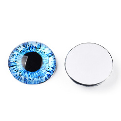 Светло-Голубой Кабошоны из стекла, полукруглый с глазом, Небесно-голубой, 20x6.5 мм