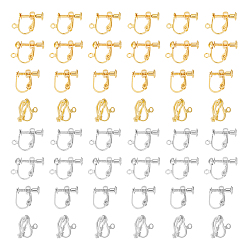 (52) Непрозрачная лаванда 48шт. 8 стиль латунные клипсы фурнитура, золотые и нержавеющая сталь цвет, 12~18x6~16x5~10 мм, отверстие : 1.5~1.6 мм, 6 шт / стиль