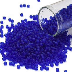 (8F) Transparent Frost Dark Sapphire Тохо 8/0 круглые бусины, японский бисер, (8 f) прозрачный морозный темный сапфир, 3 мм, отверстие : 1 мм, Около 1110 шт / 50 г