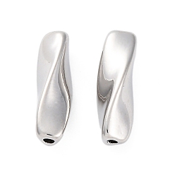 Платина Spacer бисер латунные, без кадмия, без никеля и без свинца, твист, платина, 17x5 мм, отверстие : 1.3 мм