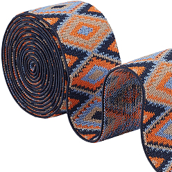 Saumon 2.5Mètres de ruban jacquard vintage en polyester à motif losanges, ruban tissé brodé, avec des présentoirs à bijoux en carton, Saumon, 2 pouces (50 mm)