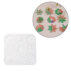 Цветок DIY силиконовые формы кулон, формы для литья смолы, цветок, 147x145x4 мм, отверстие : 2 мм