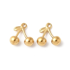 Золотой 304 прелести нержавеющей стали, вишневое очарование, золотые, 11.5x11.5x4.5 мм, отверстие : 1 мм