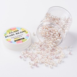 (52) Непрозрачная лаванда Стеклянный жемчуг наборы из бисера, едва розовый микс, экологически чистый, круглые, окрашенные, разноцветные, 4~4.5 мм, отверстия: 0.7~1 мм, о 1000шт / коробка.