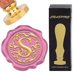 Letter S Латунные восковые печати с деревянной ручкой, для diy scrapbooking, Письмо с, 25 мм