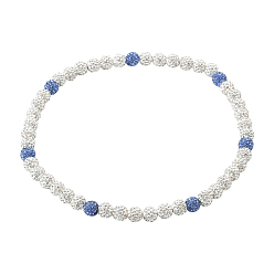 Кристалл 1 ожерелья из полимерной глины с круглыми бусинами и стразами, кристалл, 17.72 дюйм (45 см)