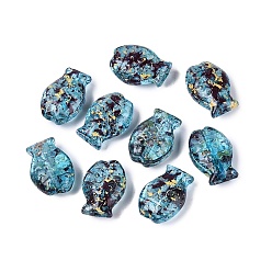 Темно-Голубой Прозрачные стеклянные бусины пикассо, рыба, глубокое синее небо, 14.5x10x5.5~6 мм, отверстие : 1.2 мм, Около 478 шт / фунт