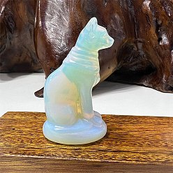 Опал Резные фигурки египетских кошек из опалита, для домашнего офиса настольный орнамент фэн-шуй, 50~60 мм