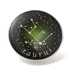 Телец Двенадцать созвездий творческие значки из сплава созвездие броши, платина, Телец, 31 мм