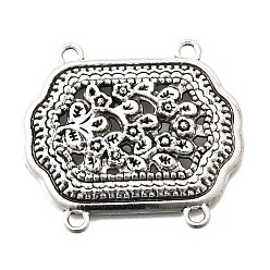 Rectangle Тибетский стиль сплава многожильных ссылки, античное серебро, прямоугольные, 35x39x6 мм, отверстие : 2.6 мм