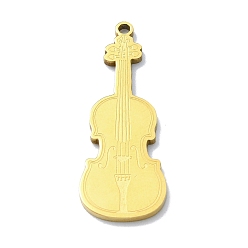 Золотой 201 подвески из нержавеющей стали, лазерная резка, очарование скрипки, золотые, 30x11x1 мм, отверстие : 1.4 мм