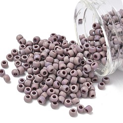 (412F) Purple Opaque Rainbow Matte Тохо 6/0 круглые бусины, японский бисер, (412 f) фиолетовый непрозрачный радужный матовый, 4 мм, отверстие : 1.5 мм, Около 840 шт / 50 г