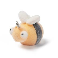 Bees Подвески из непрозрачной смолы, с платиновыми тоновыми железными петлями, Пчелы, 22x15x28 мм, отверстие : 2 мм