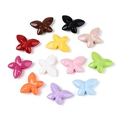 (52) Непрозрачная лаванда Непрозрачные акриловые бусины, бабочка, разноцветные, 10x15x4 мм, отверстие : 1.5 мм