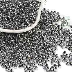 Серебро Внутри цвета стеклянные бусины, с половиным покрытием серебряным, круглые, серебряные, 3.5x2.5 мм, отверстие : 1 мм, Около 11250 шт / фунт