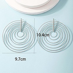 Платина Серьги железа, плоско-круглые, платина, 104x97 мм