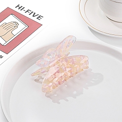 Персиковый Слойка Заколки для волос с когтями из ацетата целлюлозы (смола), бабочка, аксессуары для волос для женщин и девочек, розовые, 90x60x50 мм