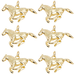 Золотой 10 латунные подвески шт., лошади прелести, с прыжковых колец, золотые, 15.5x29.5x5.5 мм, отверстие : 3.5 мм
