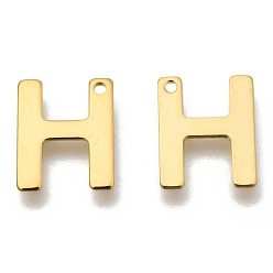 Letter A~Z 304 Stainless Steel Letter Charms, Initial Charms, Alphabet Charms, Letter A~Z, 11x6~12x0.8mm, Hole: 1mm